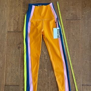 New with tags splits59 orange, yellow, pink, and navy workout leggings XS